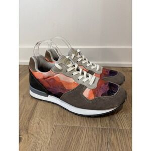 Inkkas Andes Jogger Mountain Landscape Print Suede Sneakers Women's Size 8